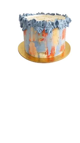 Orange decorated buttercream cake